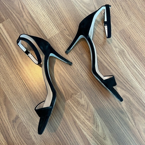 J Crew Riley Heel In Black Suede With Glitter Sole Size 8 - Picture 10 of 16